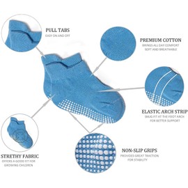 ZAPLES Baby Non Slip Grip Ankle Socks with Non Skid Soles for Infants Toddlers Kids Boys Girls (Boys - 9 Pairs, 12-36 Months)