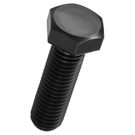 Kozelo 5 Pcs Hex Head Screws Bolts - [M12-1.75x40] Carbon Steel Grade 10.9 Fully Threaded Hex Tap Metric Hexagon Head Machine Bolts Left Hand External Hex Drive, Black