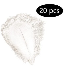 Zasiene Ostrich Feathers, Pack of 20, White, 20-25 cm, Artificial Ostrich Feathers for Crafts, Craft Accessories, Feathers for Wedding Decoration, Party, Table Decoration, Home Decor