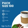 100 x 12oz /16oz Kraft Coffee Cup Sleeves Disposable Large