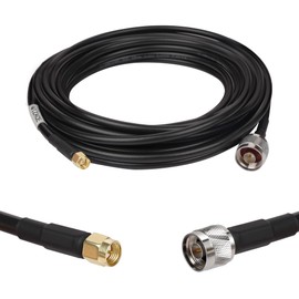 WIZACE 25ft N Male to SMA Male Pure Copper Low Loss Cable, S-MR240 Extension Coaxial for 3G 4G 5G 6G LTE ADS-B Ham GPS WiFi RF Radio to Antenna or Surge Arrester Use (50 Ohm Not for TV)