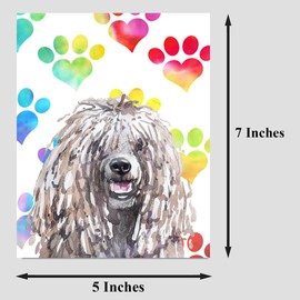 Komondor Dog Greeting Card, Card for Wife Husband Boyfriend Girlfriend Dog Mom Dad, Card for Him Her Friend Brother Sister, Watercolor Cards with Envelopes, Sympathy Card Loss of Dog, Cute Dog Card (5x7")