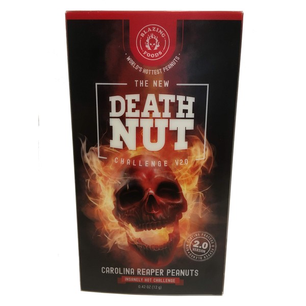 The Death Nut Challenge Version 2.0 Carolina Reaper Peanuts new and improved with better flavor, crunch, pepper blends including Ghost Pepper, Moruga Scorpion makes the perfect gift