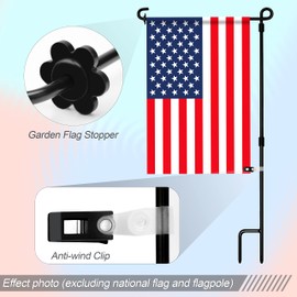 HOOSUN 22 Pack Garden Flag Clips And Stoppers,Clips For Garden Flag Holders,Garden Flag Rubber Stoppers,Garden Flag Holder Clips For Small Flags,Garden Flag Accessories Decorative Flag Holder