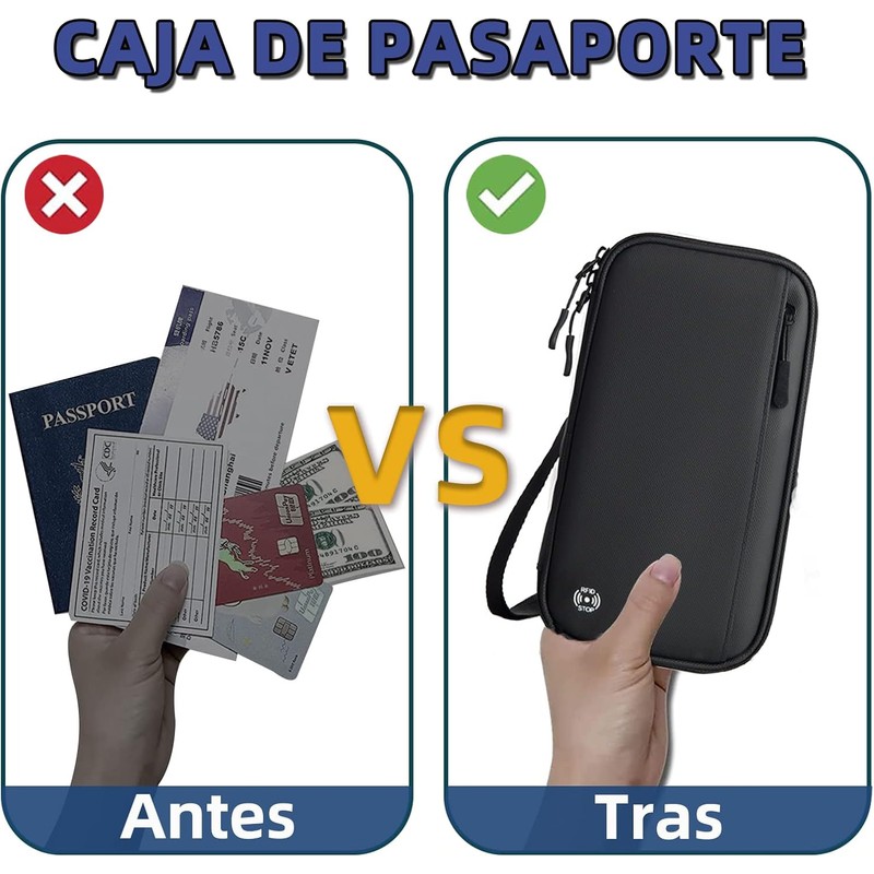 Cartera de Viaje para Pasaporte, Estuche para Pasaporte Familiar