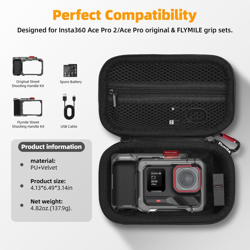 BRDRC Carrying Case for Insta360 Ace Pro 2/Ace Pro Xplore