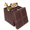 ShellKingdom Small Folding Storage Ottoman Cube, Faux Leather Storage Footrest