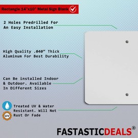 White Aluminum Weatherproof Metal Sign Blank for Sublimation Horizontal Tin Street-Sign 14x10Inches 2 Predrilled Holes 1 Sign