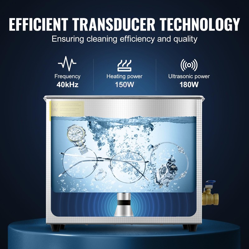 VEVOR Commercial Ultrasonic Cleaner 6L Professional Ultrasonic Cleaner 40kHz with