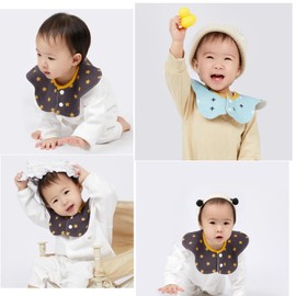 JioJio Baby Bib Bib Bib 360° Waterproof, Set of 5, 100% Cotton, Cute, Soft, Baby Apron, For Meals, Petal Type, Boys and Girls, b