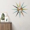 RBFVZCCB 22 Inch Mid-Century Style Metal Crystal Wall Clock, Star-Shaped