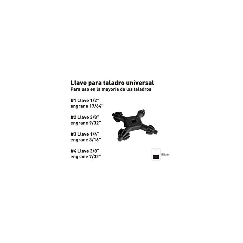 LLAVE PARA TALADROUNIVERSAL 4 PUNTAS TRUEPOWER TP184