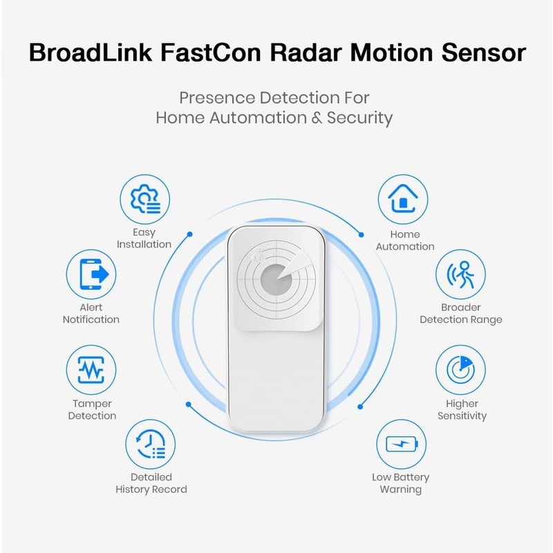 BroadLink FastCon Smart Radar Motion Sensor Indoor, Wireless Motion Sensor