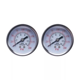 Unbranded 2 pcs Air Compressor Pressure Gauge 0-200 PSI 1/4" NPT Back Mount 2" Face