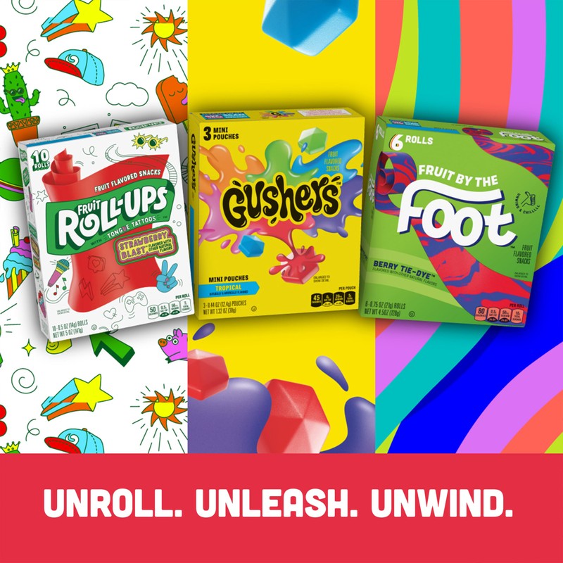 Fruit Roll-Ups Sour Fruit Flavored Snacks, Blue Razzberry & Berry