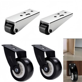 Stainless steel PP nylon directional wheel, quiet and wear-resistant, suitable for telescopic island platforms, tatami drawers, door damage and sagging mainten (2 small sizes+2 medium sizes)