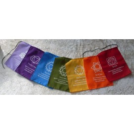 Chakra Meditation Cotton Prayer Flags Bunting - Hand Made in Bali