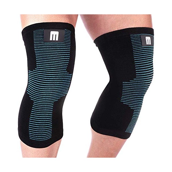 Mava Sports Knee Compression Sleeve Support for Men and Women. Perfect for Powerlifting, Weightlifting, Running, Gym Workout, Squats and Pain Relief