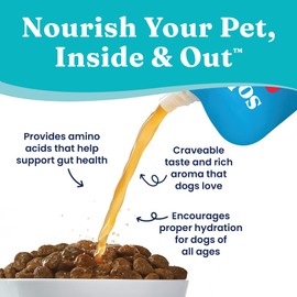 Solid Gold Solid Gold Beef Bone Broth for Dogs - Grain Free Dog Food Topper Rich in Collagen and Superfoods - Nutrient Dense Dog Gravy Topper for Dry Food - Promotes Gut Health and Hydration - 12 Pack