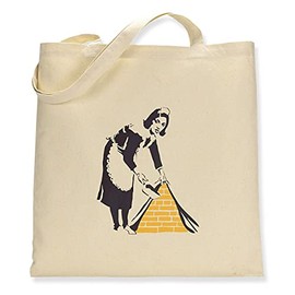 Make It Love It Sell It - Banksy Sweep it Under the Carpet - Canvas Tote Bag, Single Sided
