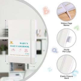 Baby's Daily Care Planner - A5 Newborn Baby Log Book for Tracking Daily Routine, 152 Easy-to-Use Pages to Monitor Nursing, Sleep, Feeding, Diapers, Pumping, and More - White