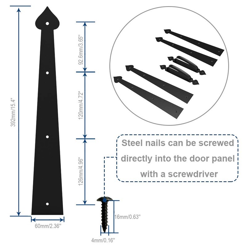 CCJH Metal Garage Door Hardware Decorative Carriage House Accents Dummy