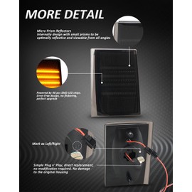 Bestview Front Corner Light Assembly Compatible with 1988-1993 Chevy C/K 1500 2500 3500 C10 Silverado Suburban Tahoe, Upgraded Harness Design, Smoked Lens Amber LED 4Pcs