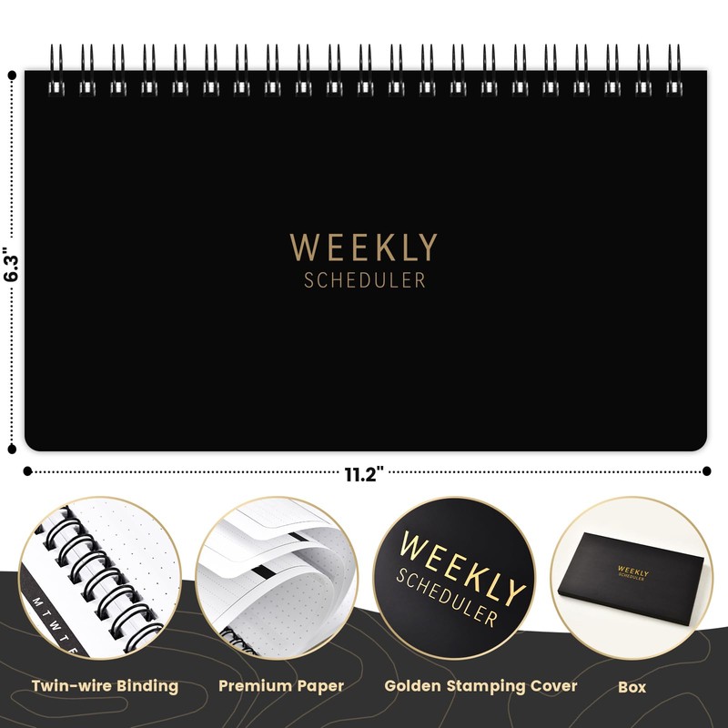 Weekly Planner 2026 - Spiral Bound, 11.2'' x 6.3'', Undated