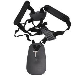 Trimmer Double Shoulder Strap Widened Thickened Adjustable Lawn Mower Harness Strap for Heavy Duty Garden Tool Black