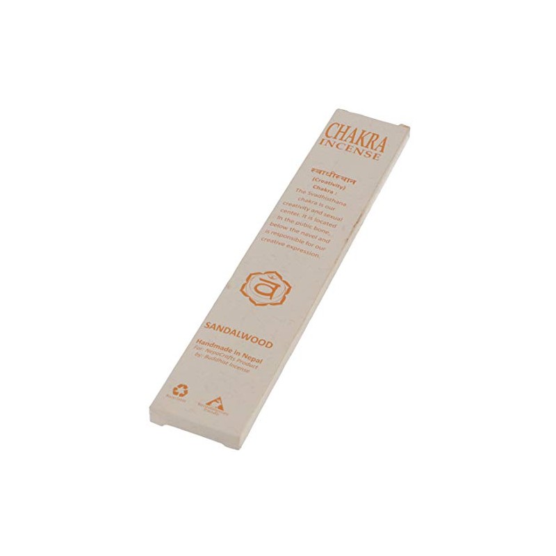 GURU SHOP Chakra Incense, Sandalwood Incense Sticks, Navel, Beige, 22