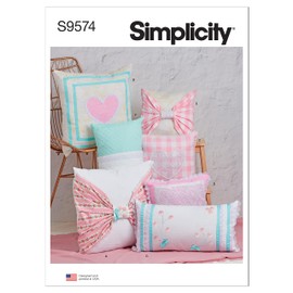 Simplicity Cases Sewing Pattern Kit, Code S9573, for 12" x 22", 14" x 14", and 20" x 20" Pillows, Multicolor