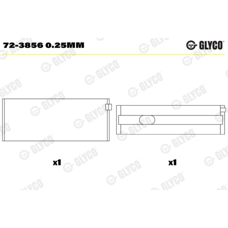 Glyco 72-3856 0.25mm Main Bearings, crankshaft