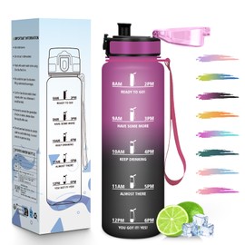 HoneyHolly Water Bottle, 1 Litre, Time Marking, Water Bottle, Leak-Proof, Sports Water Bottle, Reusable, Water Bottle for Gym, Cycling, Office, Outdoor,