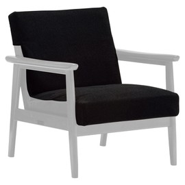 Karimoku K36170BOK 60K Chair 1 Seater Cover, Anti-Viral, Antibacterial, Deodorizing Function, Crimp Moquette, Black