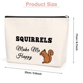 Squirrel Lover Gift Squirrels Makeup Bag Gifts for Squirrel Whisperer Animal Lover Gifts for Women Girls Friends Sister Kids Daughter Funny Squirrel Cosmetic Bag for Her Idea Christmas Birthday Gift