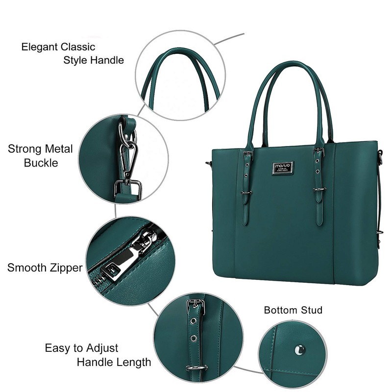 MOSISO Laptop Bag for Women, 17.3 inch Waterproof Vintage PU