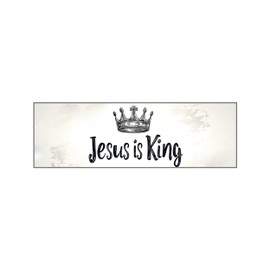 Jesus is King - Classic Christian Jesus Bumper Sticker for Car, Wall, Window, Vehicle, Weather Resistant, UV Resistant, Crown