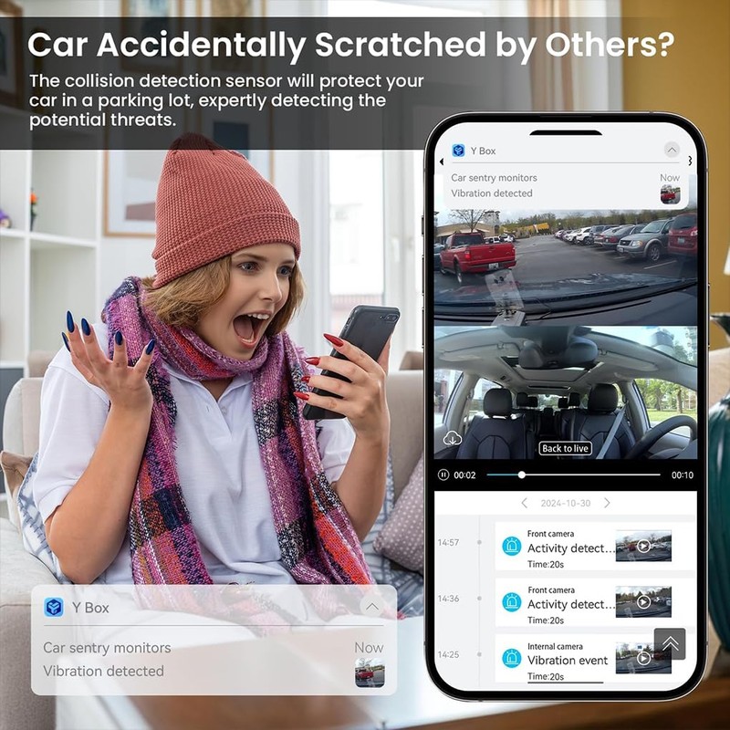 SUIOPPYUW Drive LTE Dash Cam with 24-Hour Parking Monitoring Supporting