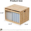 LONTAI Bamboo Hanging File Boxes with Lids 2 Pack, File