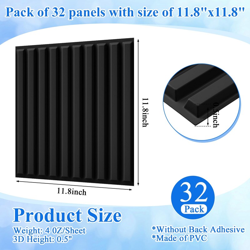 Nuanchu 32 Pcs 3D Wall Panels for Interior Wall Decor,
