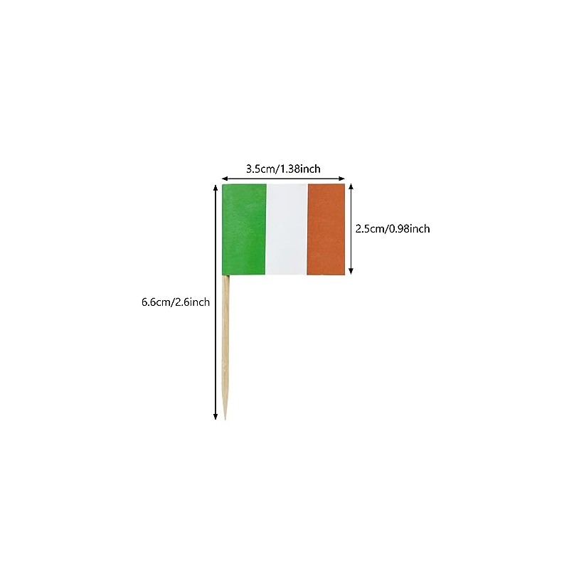 100PCS Ireland Toothpick Flag Irish Mini Small Cupcake Topper Flags