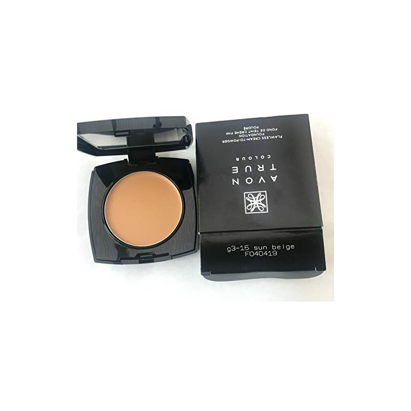 AVON TRUE COLOUR MATTIFYING CREAM TO POWDER FOUNDATION COMPACT SPF12.