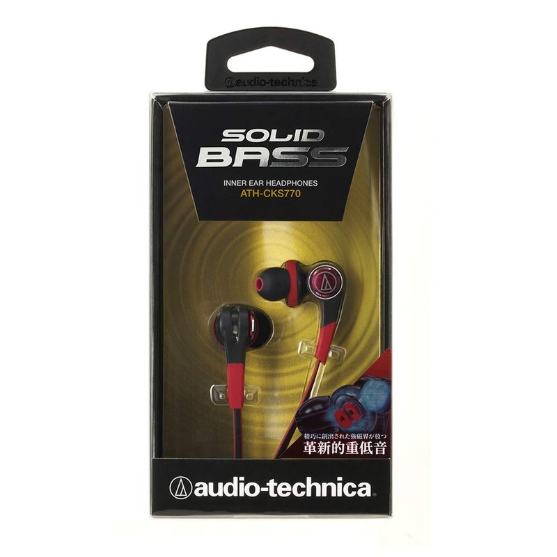 オーディオテクニカ SOLID BASS インナーイヤーヘッドホン レッド ATH-CKS770 RD