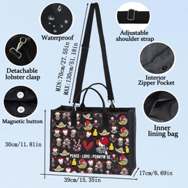 LEVLO Cosmetic Make Up Bag - Movie Fans Gift - Peace Love - Zipper Pouch Bag - Horror Movie Gift, Peace Pennywise LT, Cosmetic Bag