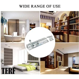 TERF® Heavy Duty Galvanised Tower Door Bolt Barrel Slide Lock 100mm [4''] Door Latch with Screws Ideal for Internal External Strong Doors Locks for Bathroom Shed Garden Gate and Multi Use - Pack of 2