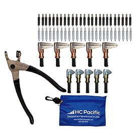 25 each C5/32 & C3/32 Cleco Fasteners (Made in USA) w/ Clamps, Pliers, and Pouch