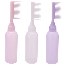 FRCOLOR 3pcs Hot Dyeing Bottle with Comb Styling Comb Scalp Comb Color Hair Dye Root Comb Applicator Bottle Hair Applicator Bottle Hair Dye Bottle Applicator Hair Dye Root Comb Perm Dyeing