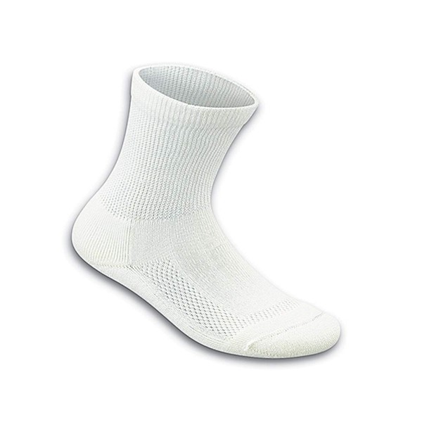 Orthofeet Padded Sole Non-Binding Non-Constrictive Circulation Seam Free White Bamboo Socks White, 3 Pack