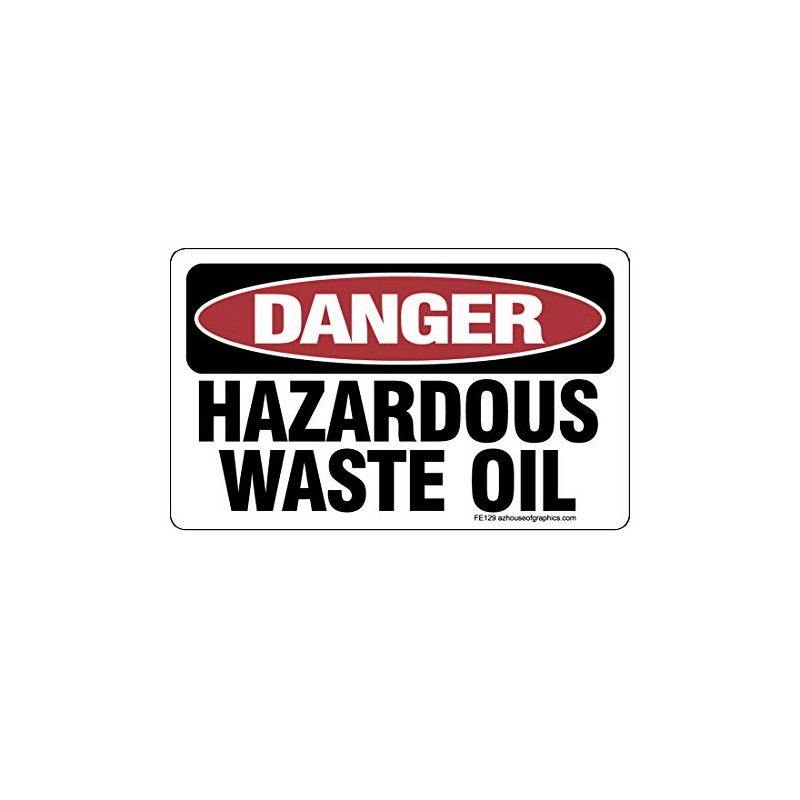 Danger Hazardous Waste Oil Stickers - SMALL 2.5 in x