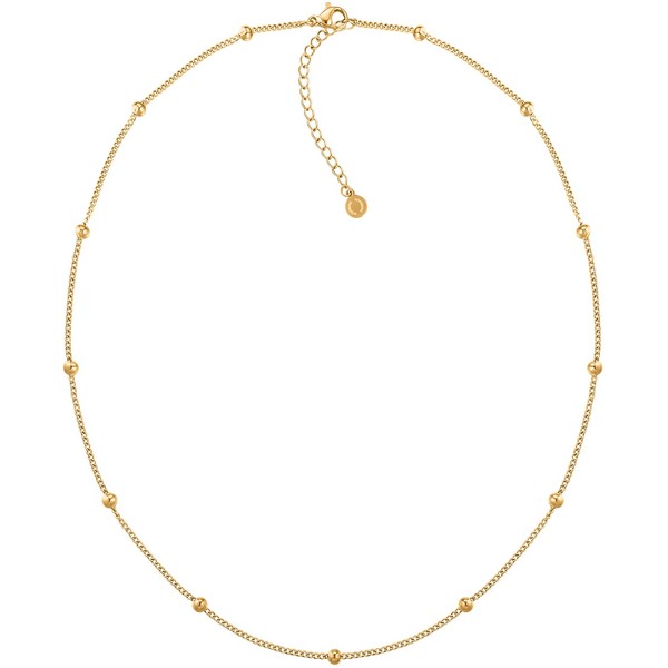 day.berlin Damen Kugel Halskette Nela in Gold 18k vergoldet, 45+5cm